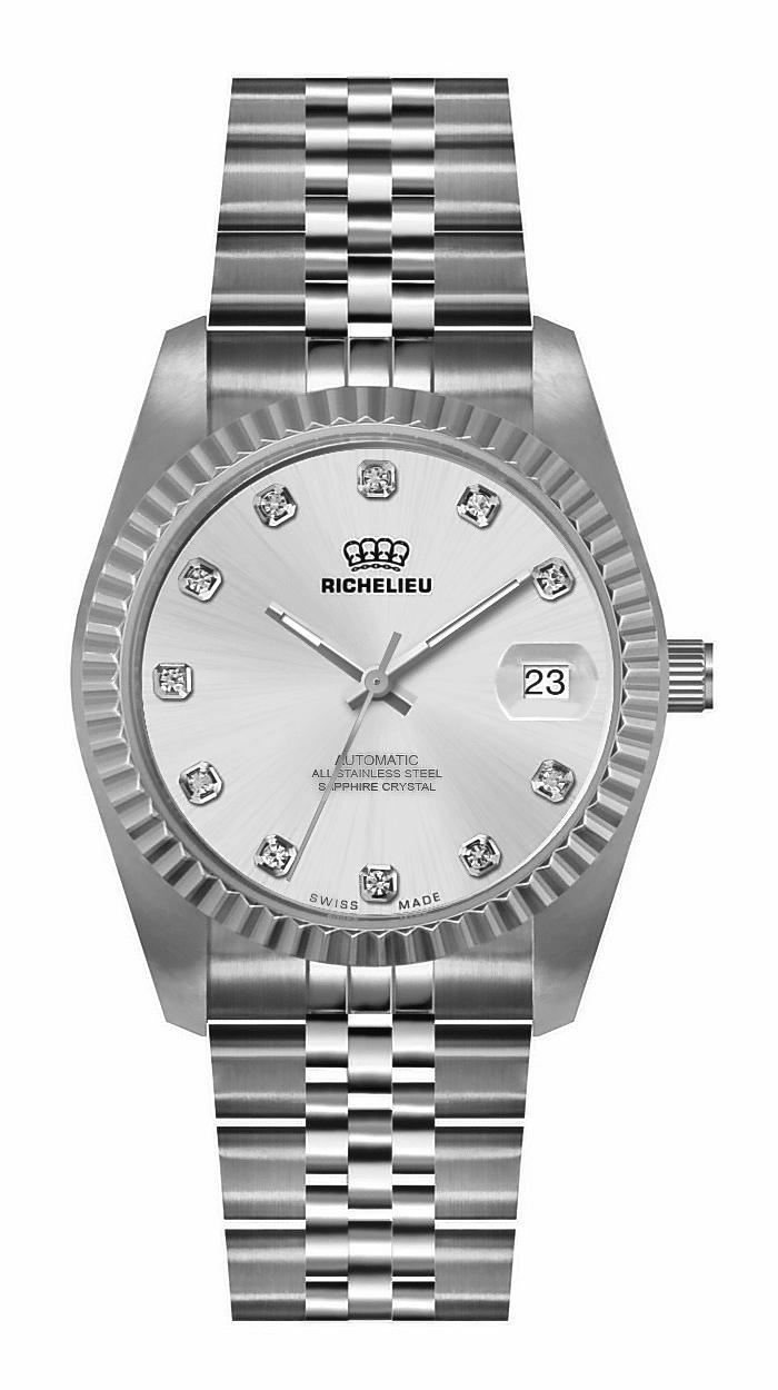 Orologio Richelieu automatico con quadrante diamantato, 31 mm – Swiss Made - NAFALUXE