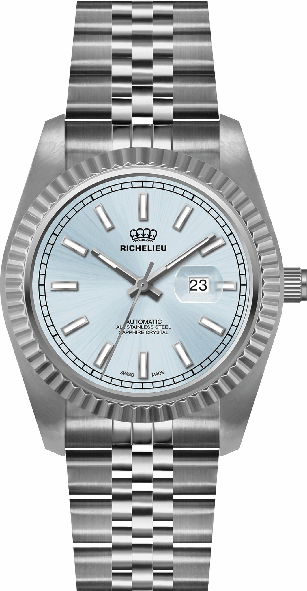 Richelieu Automatic Men’s Watch 38mm – Blue Dial Stainless Steel | Swiss Made - NAFALUXE