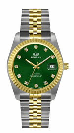 Montre automatique Richelieu à cadran vert bicolore, 31 mm – Fabriquée en Suisse - NAFALUXE