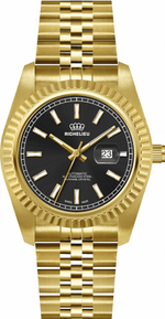 Richelieu Automatic Unisex Watch 38mm – Black Dial Gold Tone | Swiss Made - NAFALUXE