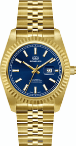 Richelieu Automatic Unisex Watch 38mm – Blue Dial Gold Tone | Swiss Made - NAFALUXE
