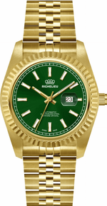 Richelieu Automatic Unisex Watch 38mm – Green Dial Gold Tone | Swiss Made - NAFALUXE