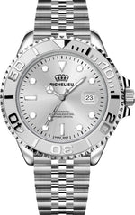 Montre automatique Richelieu, 33 mm, cadran argenté, acier inoxydable 316L – Fabriquée en Suisse - NAFALUXE