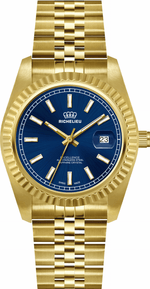 Montre Richelieu Excellence 41 mm à cadran bleu et boîtier doré, fabriquée en Suisse – 25R41.05.971 - NAFALUXE