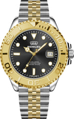 Richelieu Excellence Automatic Watch 43mm Black Dial Two - Tone Stainless Steel 316L – Swiss Made - NAFALUXE