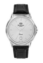 Richelieu Gents Quartz Watch 42mm Silver Dial Leather Strap – Swiss Made - NAFALUXE