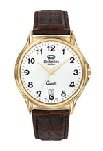 Richelieu Gents Quartz Watch 42mm White Dial Gold Tone Leather Strap – Swiss Made - NAFALUXE