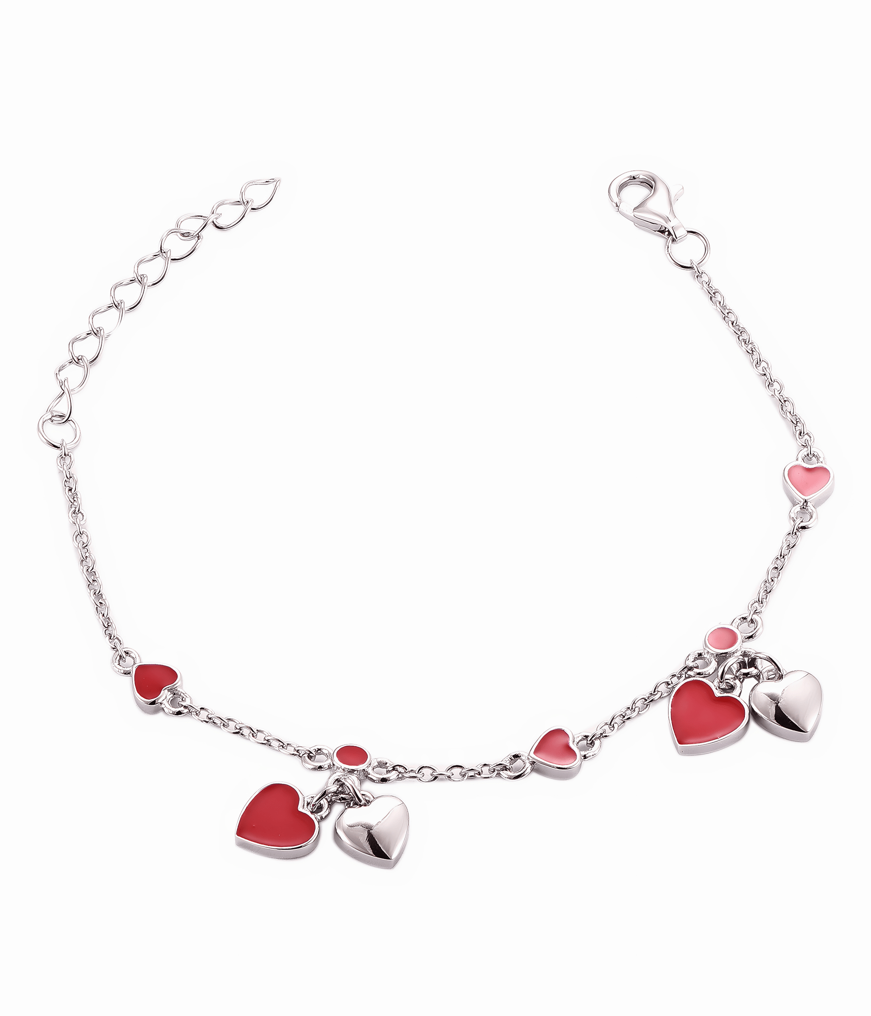 Braccialetto con ciondoli a forma di cuore romantico - NAFALUXE