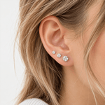 Round Cut Zirconia Stud Earrings Simple Elegant Sparkle - NAFALUXE