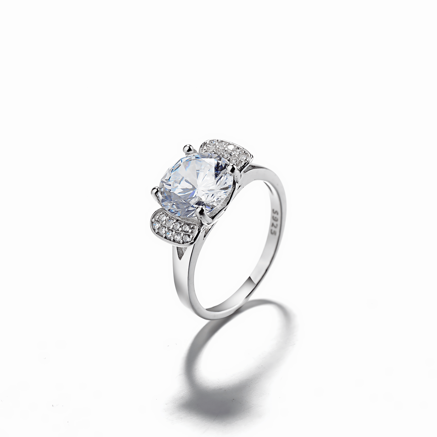 Royal Radiance Ring in Sterling Silver with Pavé Accents - NAFALUXE