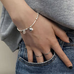 Silver Heart Charm Bracelet - NAFALUXE