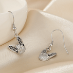 Sparkling Bunny Drop Earrings – Black & White CZ in Sterling Silver - NAFALUXE
