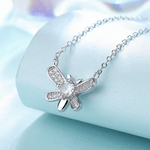 Sparkling Dragonfly Necklace – Sterling Silver with CZ Crystals - NAFALUXE