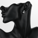 Sterling Silver 925 Cat Stud Earrings with Green Eyes - NAFALUXE