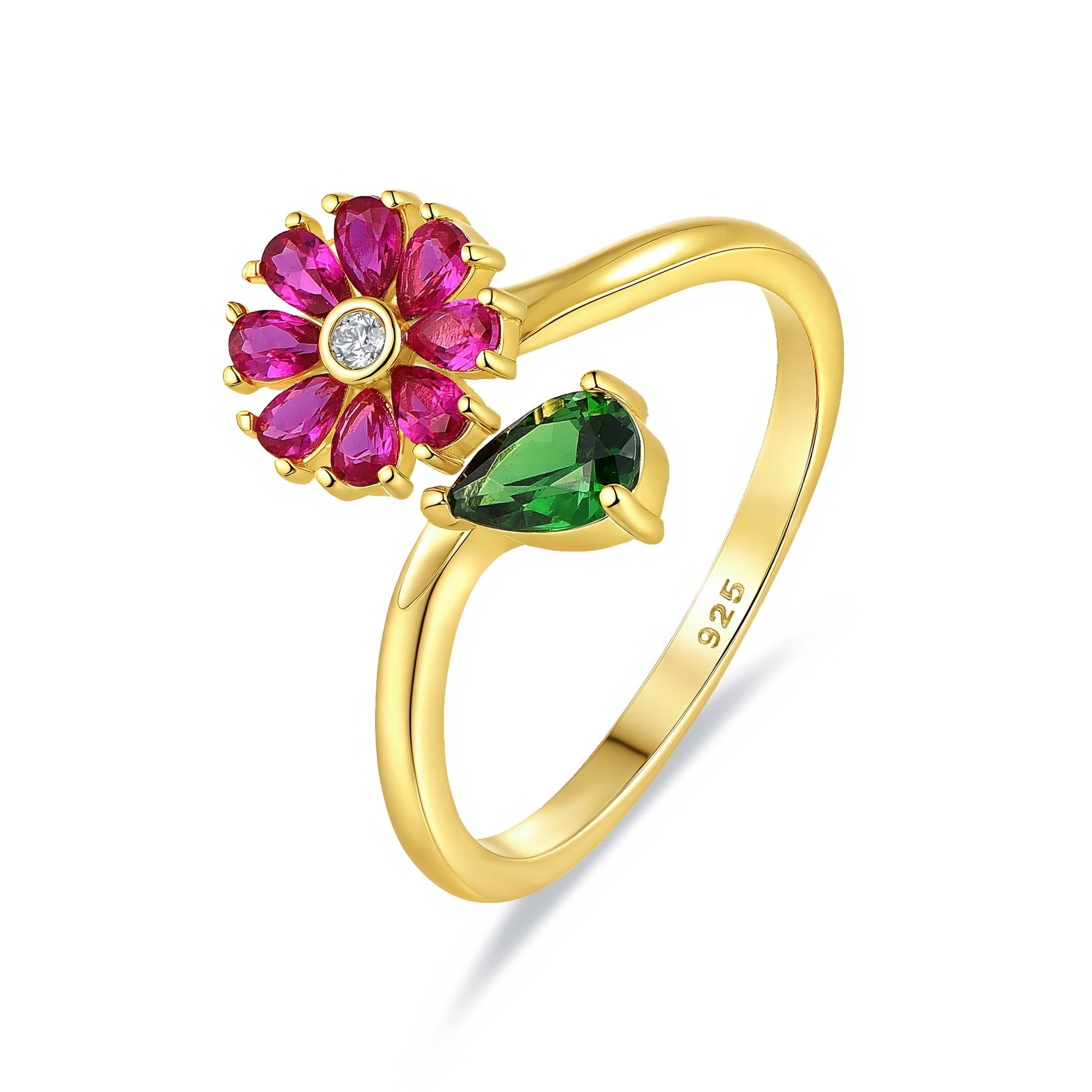 Sterling Silver 925 with Pink & Green CZ - NAFALUXE