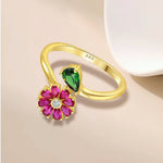 Sterling Silver 925 with Pink & Green CZ - NAFALUXE