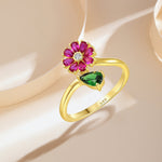 Sterling Silver 925 with Pink & Green CZ - NAFALUXE