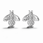 Boucles d'oreilles clous en argent sterling avec abeille en zircone cubique - NAFALUXE