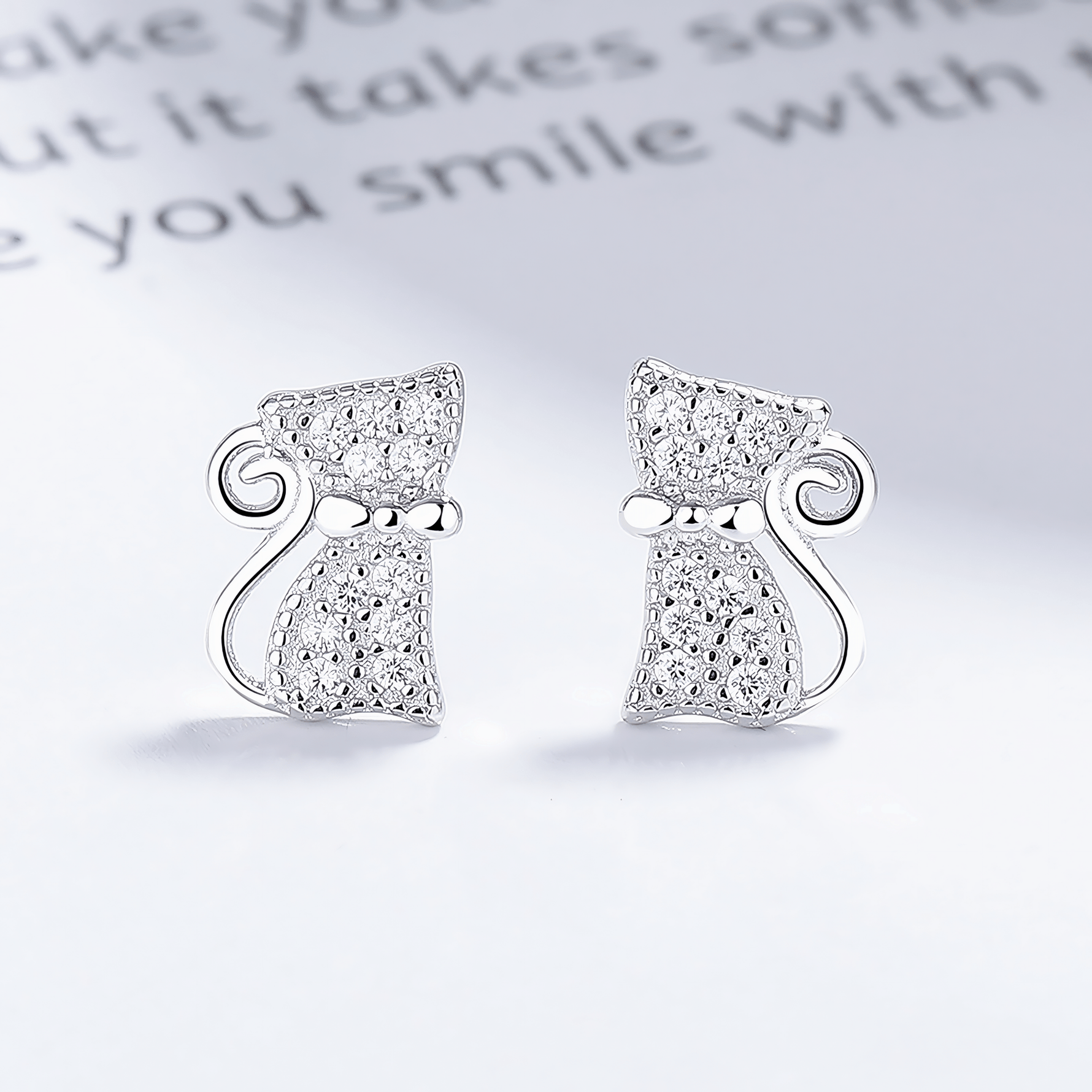 Sterling Silver Cat Studs - NAFALUXE