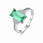 Bague en argent sterling rehaussée de zircone cubique verte - NAFALUXE