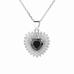 Sterling Silver Heart Halo Set with Blue Accents - NAFALUXE