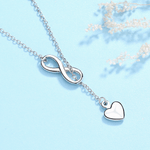 Sterling Silver Infinity Heart Pendant Necklace - NAFALUXE