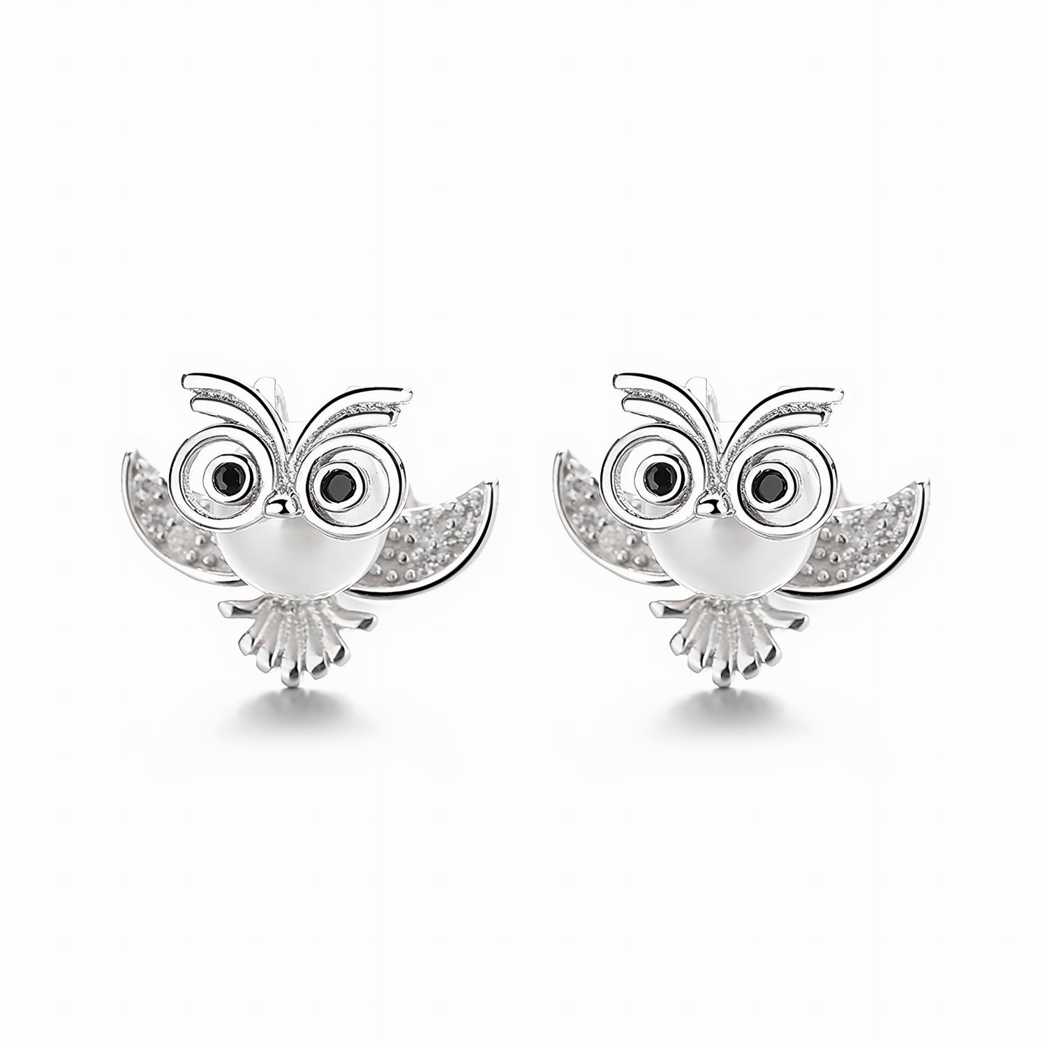 Sterling Silver Owl Studs - NAFALUXE