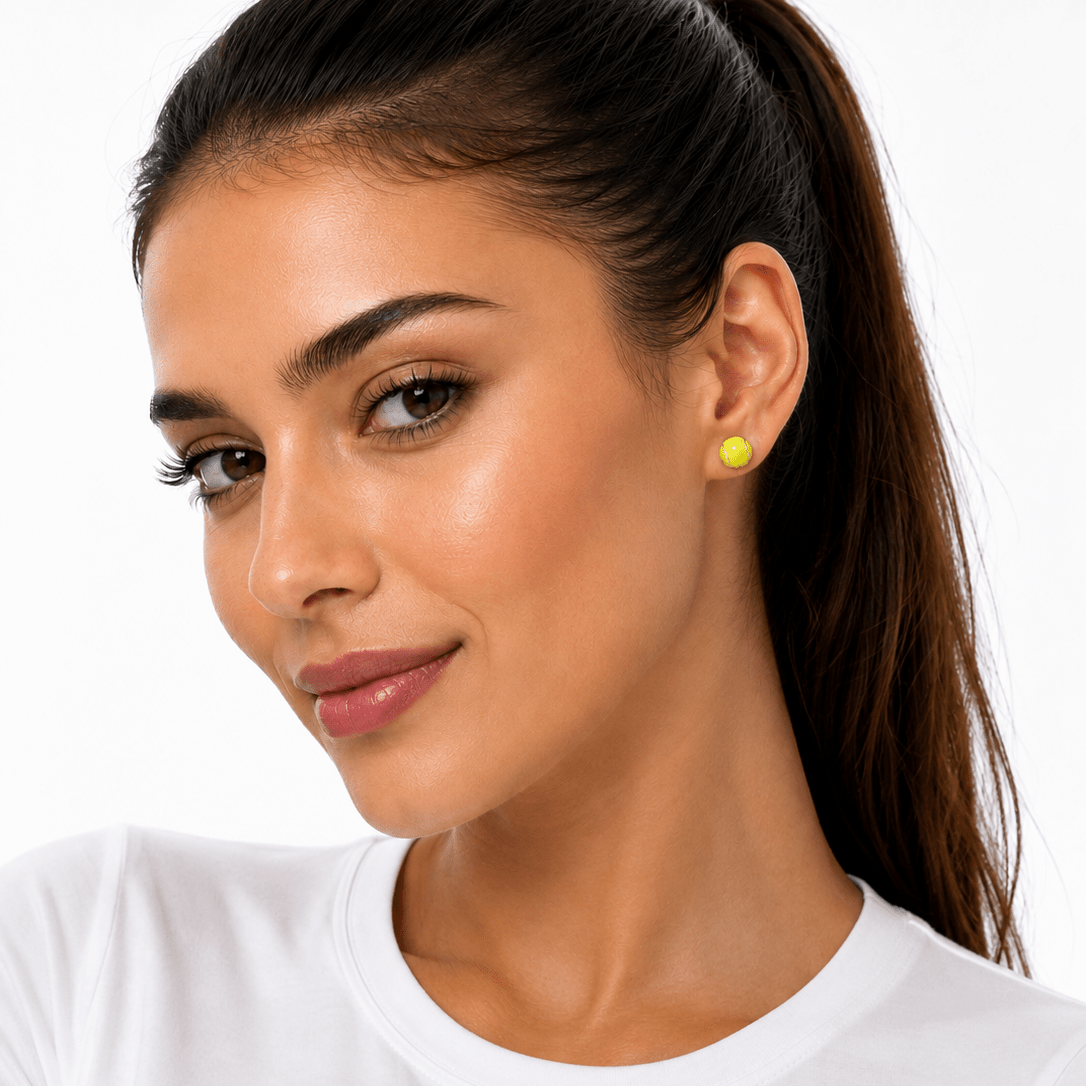 Tennis Ball & Racket Stud Earrings Set - NAFALUXE