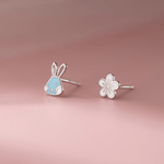 Title: Bunny & Blossom Kids Stud Earrings – 925 Sterling Silver - NAFALUXE