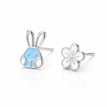 Title: Bunny & Blossom Kids Stud Earrings – 925 Sterling Silver - NAFALUXE