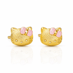 Titre : Boucles d'oreilles clous « Cute Kitty Bow » – Argent sterling 925 - NAFALUXE