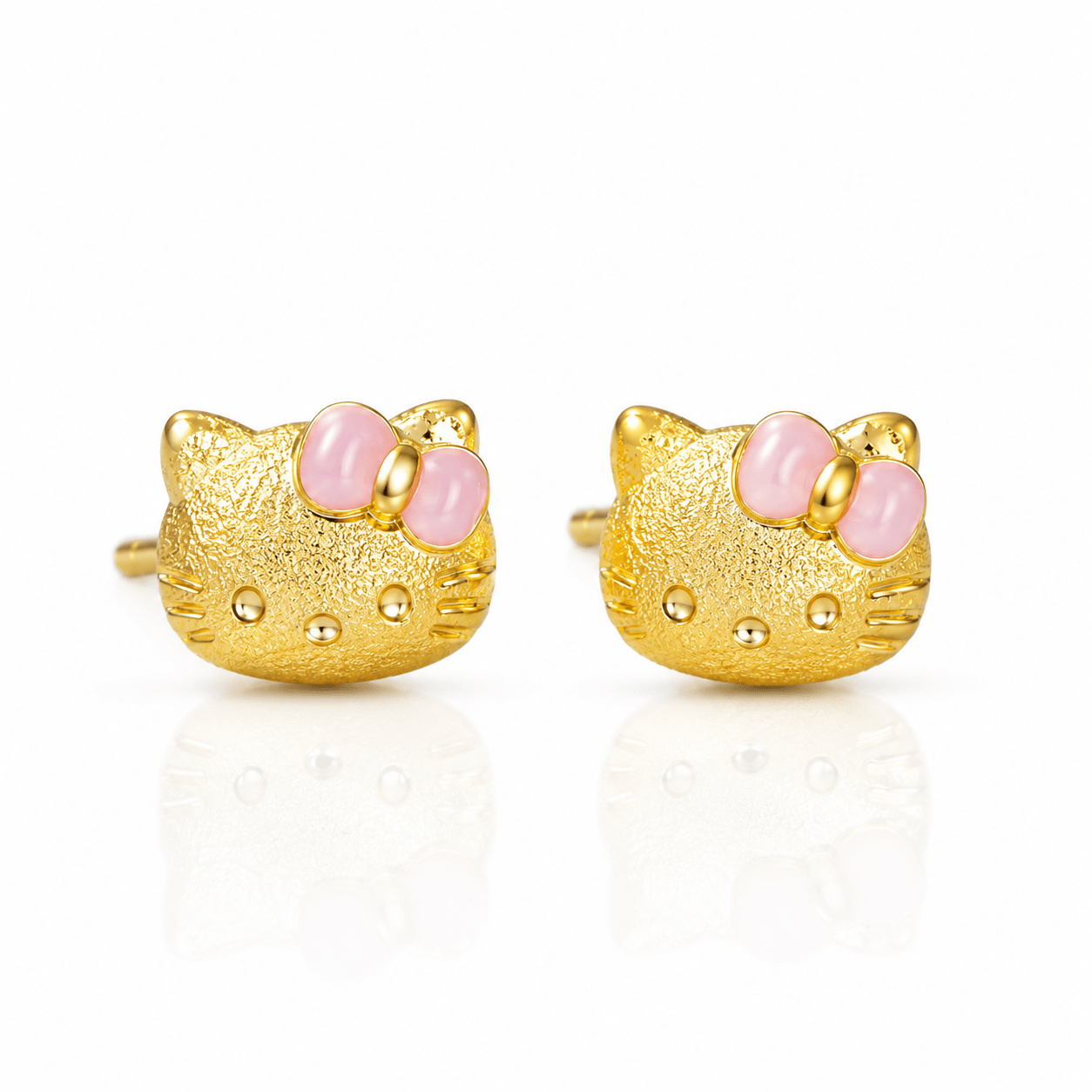 Titre : Boucles d'oreilles clous « Cute Kitty Bow » – Argent sterling 925 - NAFALUXE
