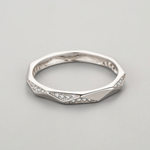 Twist Band Ring 925 Sterling Silver with Zirconia Detailing - NAFALUXE