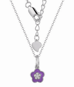 Violet Blossom Charm Necklace - NAFALUXE