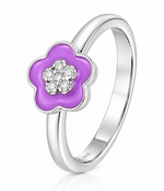 Anello con fiore di violetta - NAFALUXE