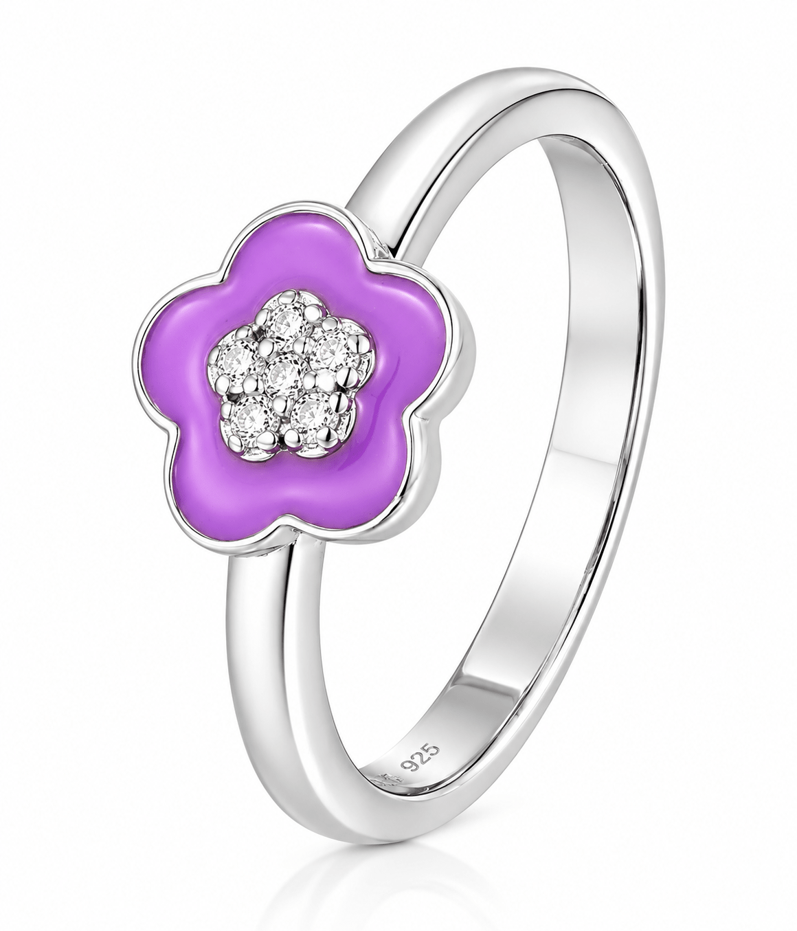 Anello con fiore di violetta - NAFALUXE