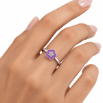 Anello con fiore di violetta - NAFALUXE