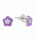 Violet Blossom Stud Earrings - NAFALUXE