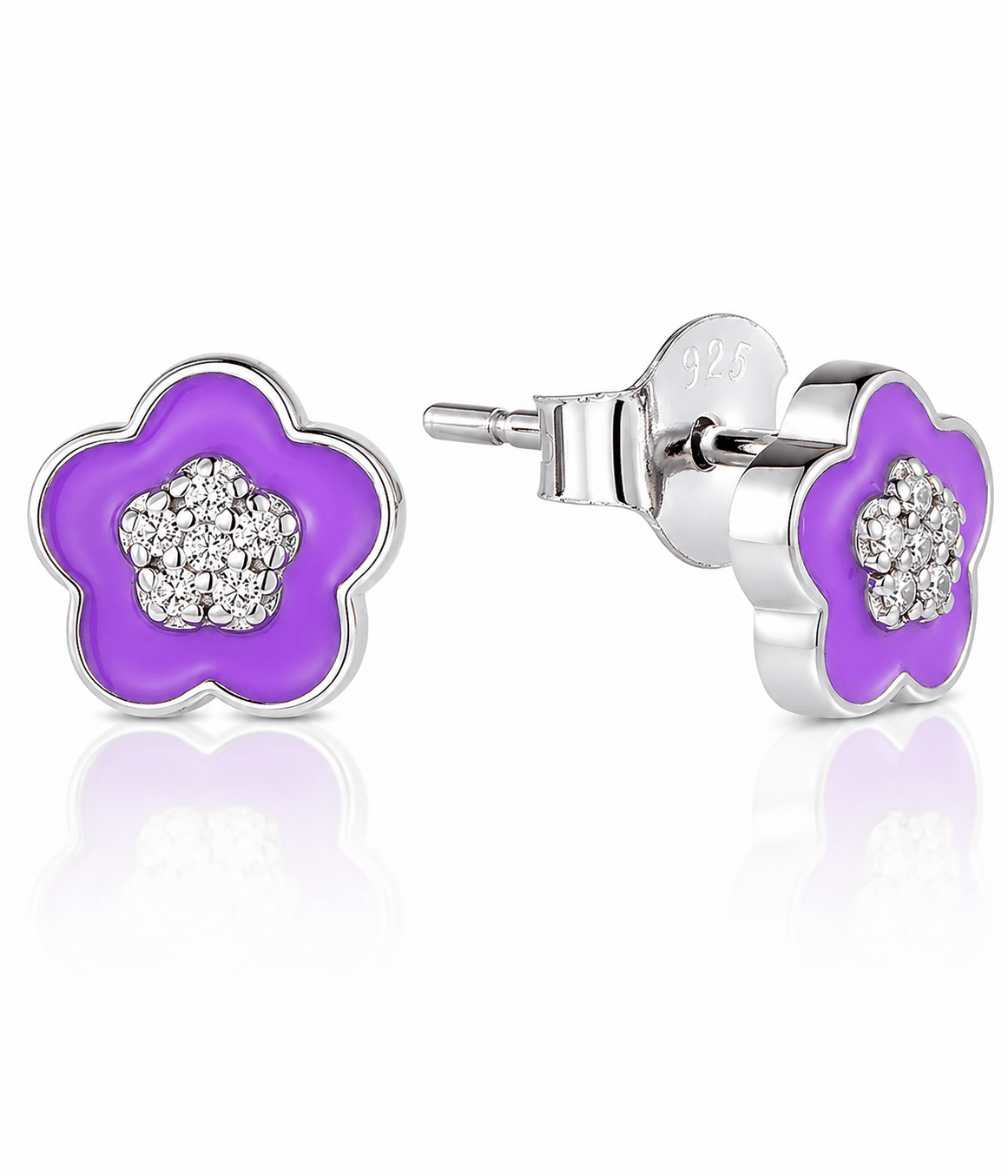 Boucles d'oreilles à clous « Fleur de violette » - NAFALUXE