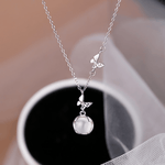 Whispers of Nature – Butterfly Pendant with Gem Drop - NAFALUXE