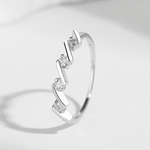 Zigzag Spark – Sterling Silver Ring with Geometric Design and CZ Accents - NAFALUXE