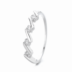 Zigzag Spark – Sterling Silver Ring with Geometric Design and CZ Accents - NAFALUXE